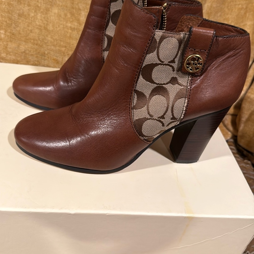 Coach booties. Real leather upper. Size 9.5